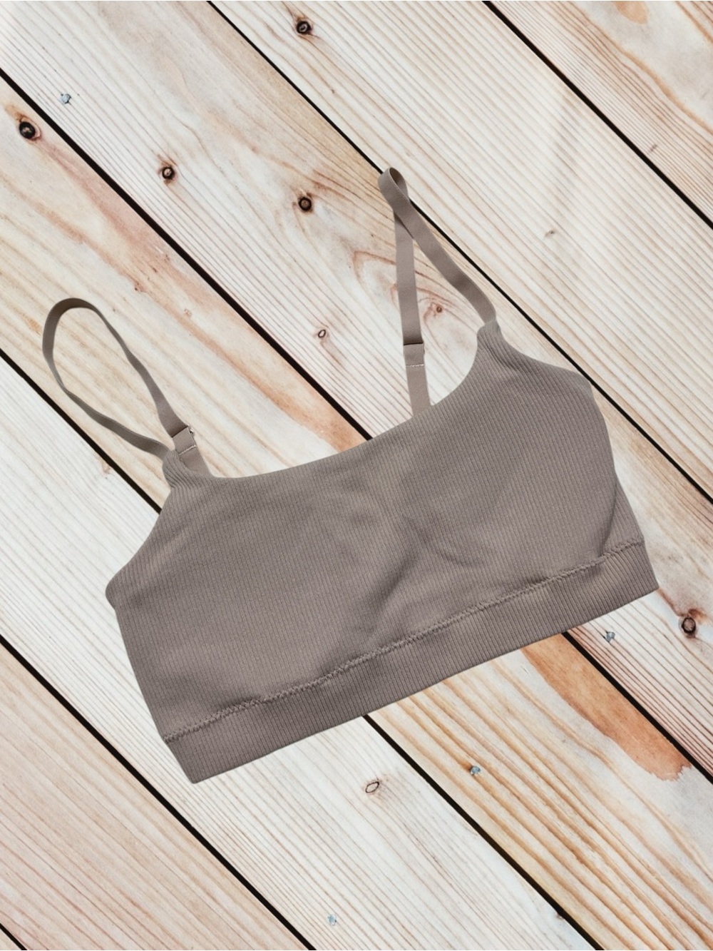 Aerie XS beige ribbed bralette